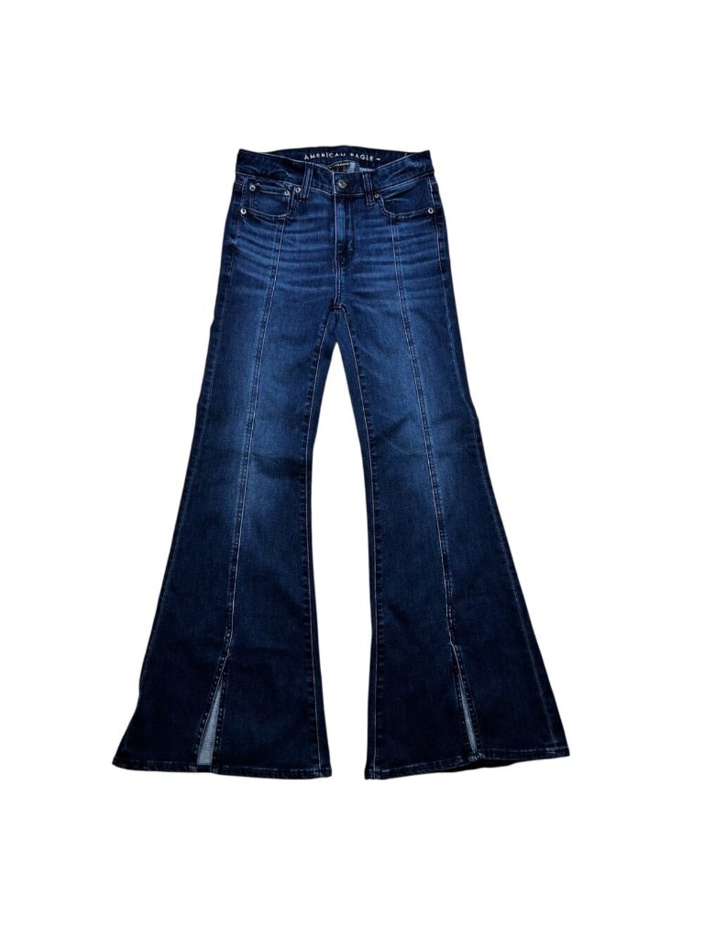 American Eagle 2 Festival Flare Denim Jean Concert Boho Retro